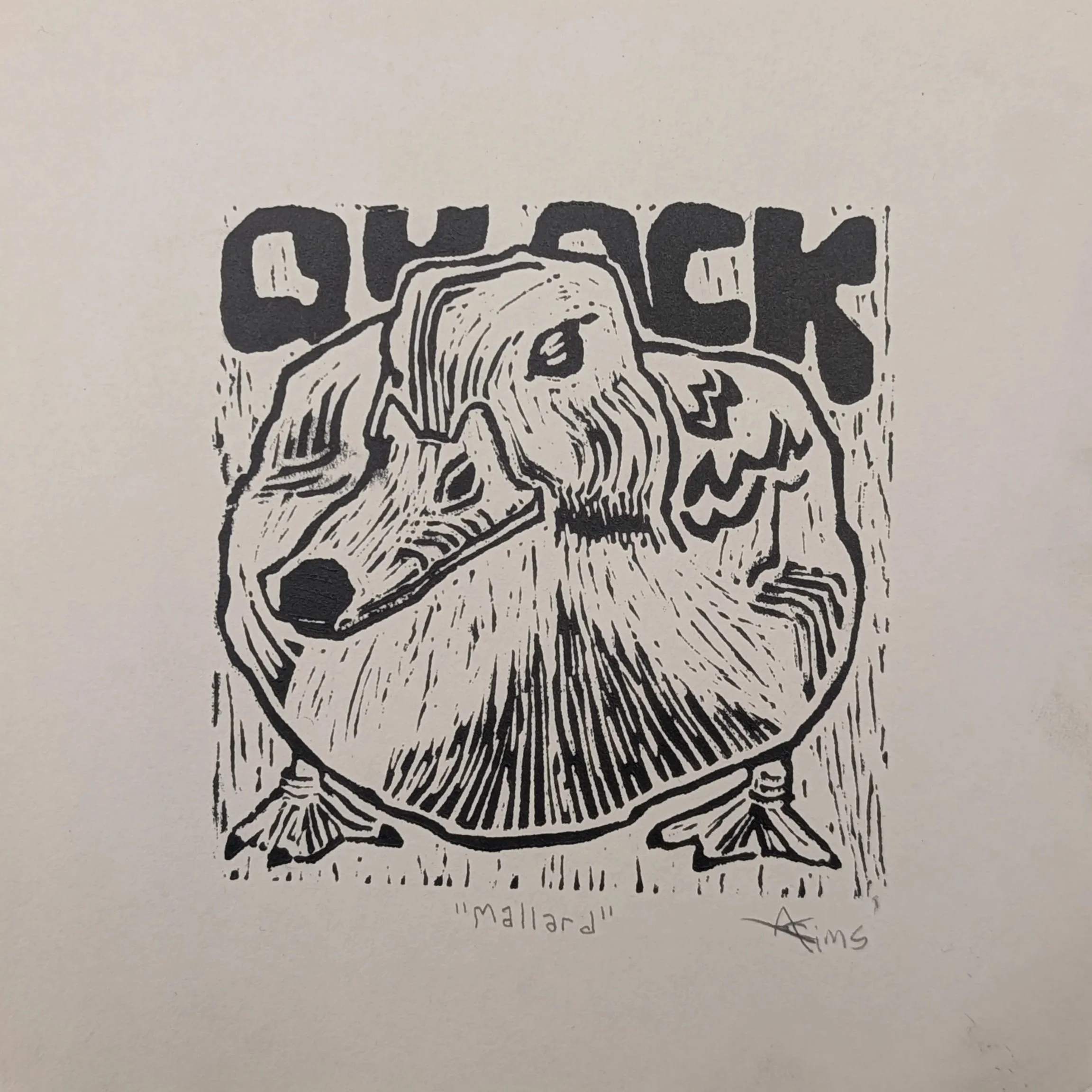 Mallard — Relief Print by Aurelia Cosette Sims